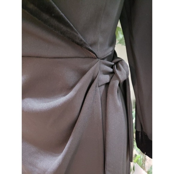 Velvet Fleur Women's Black Polyester V-Neck Long Sleeve Knee Length Dress Size 4 - Picture 12 of 14